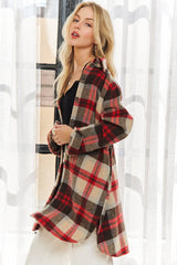 Red & Chocolate Classic Flannel Shacket