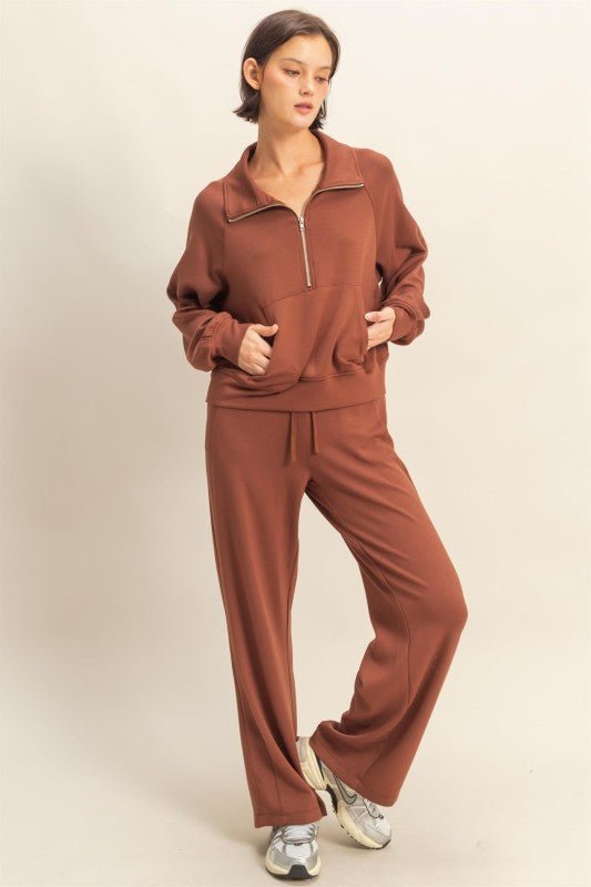 High Waist Wide Leg Sweatpants - 2 Colors! - The Nines