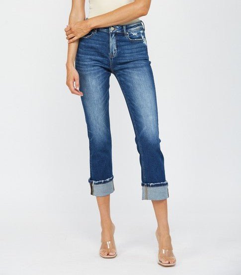 Mica Mid Rise Crop Cuffed Jean - The Nines