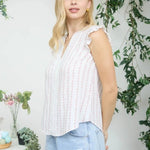 Pink Floral Striped Top - The Nines