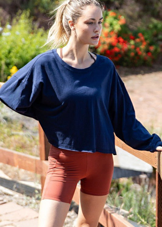 Cropped Long Sleeve Thumbhole Top - 4 Colors! - The Nines