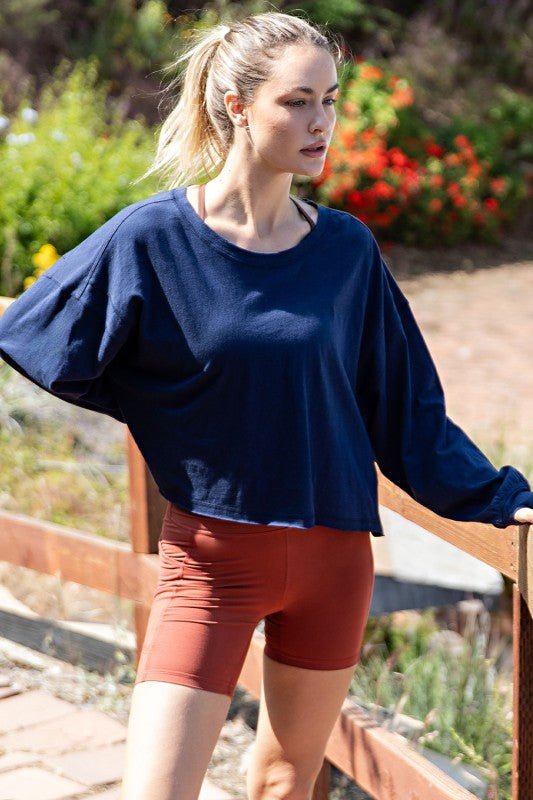 Cropped Long Sleeve Thumbhole Top - 4 Colors! - The Nines