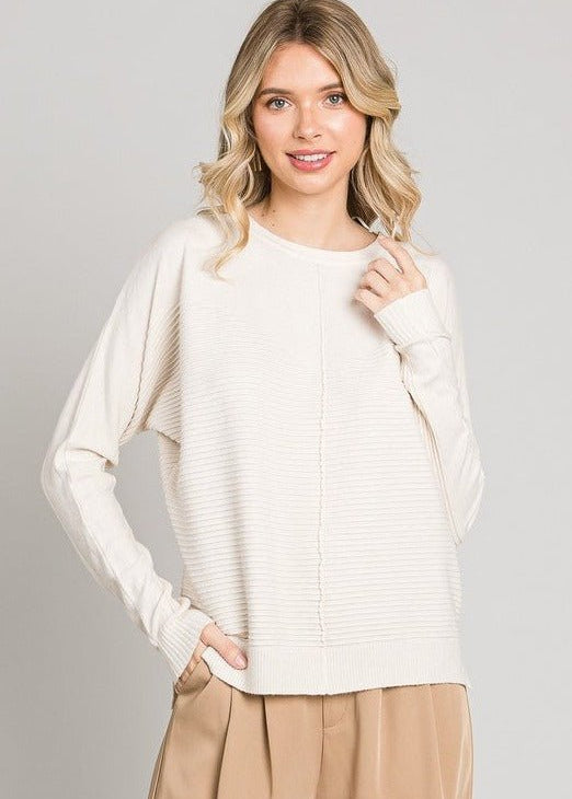 French Vanilla Textured Dolman - The Nines