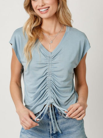 Front Ruched Tops - 3 Colors!