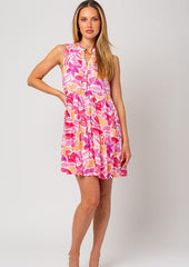 Fuchsia Printed Dress