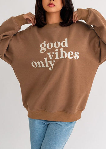 Relaxed Fit Good Vibes Sweatshirt