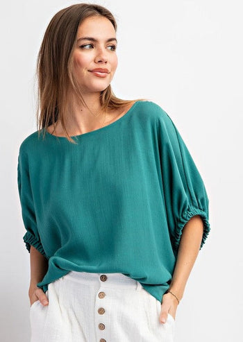 Teal Green Boxy Top