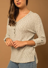 Heathered Gray Knit Top