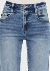 Kan Can High Rise Cuffed Slim Straight Jeans