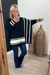 Striped Oversized Blanket Pullover