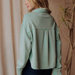 Mint Cropped Washed Jacket - The Nines