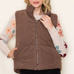 Brown Reversible Puffer Vest - The Nines