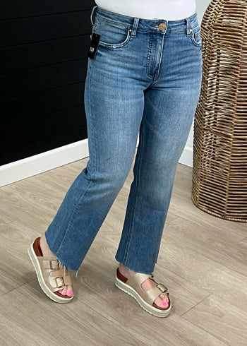 KUT Kelsey high rise  Fab Ab Ankle Flare Vintage Jeans