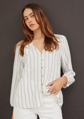 Chance Of Sun Blue Striped Top