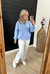 Washed Snap Button Long Sleeve Top - 3 Colors!