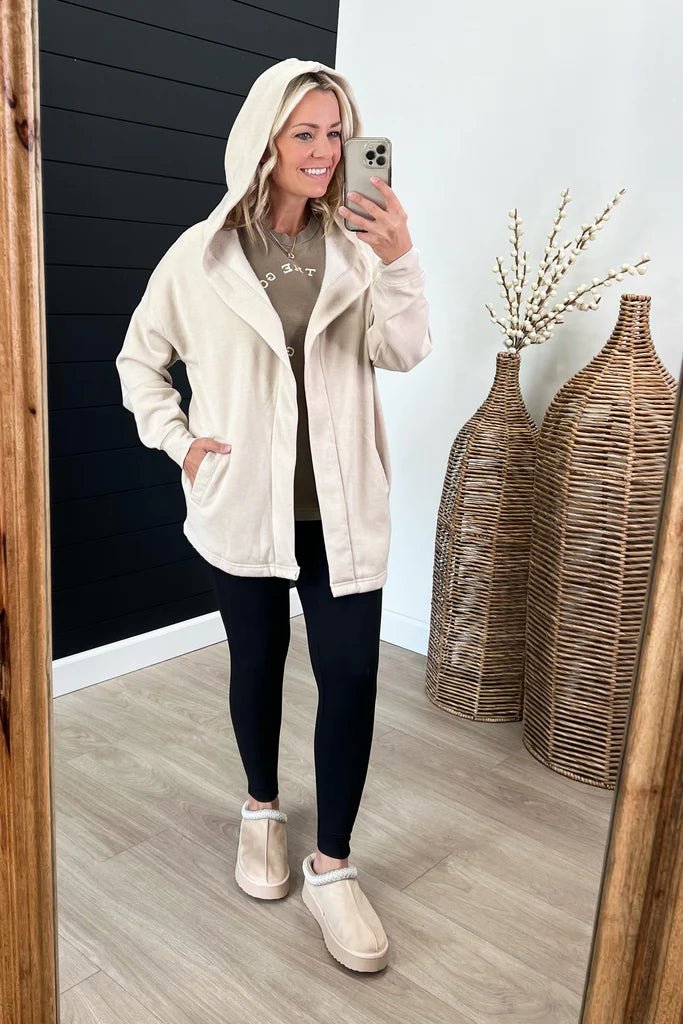 Mono B Soft Hooded Pocket Cardigan - The Nines