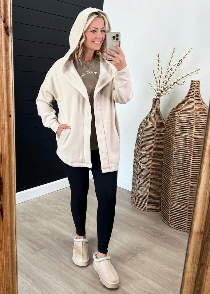 Mono B Soft Hooded Pocket Cardigan - The Nines