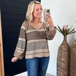 New Adventure Striped Vneck Sweaters - 2 Colors! - The Nines