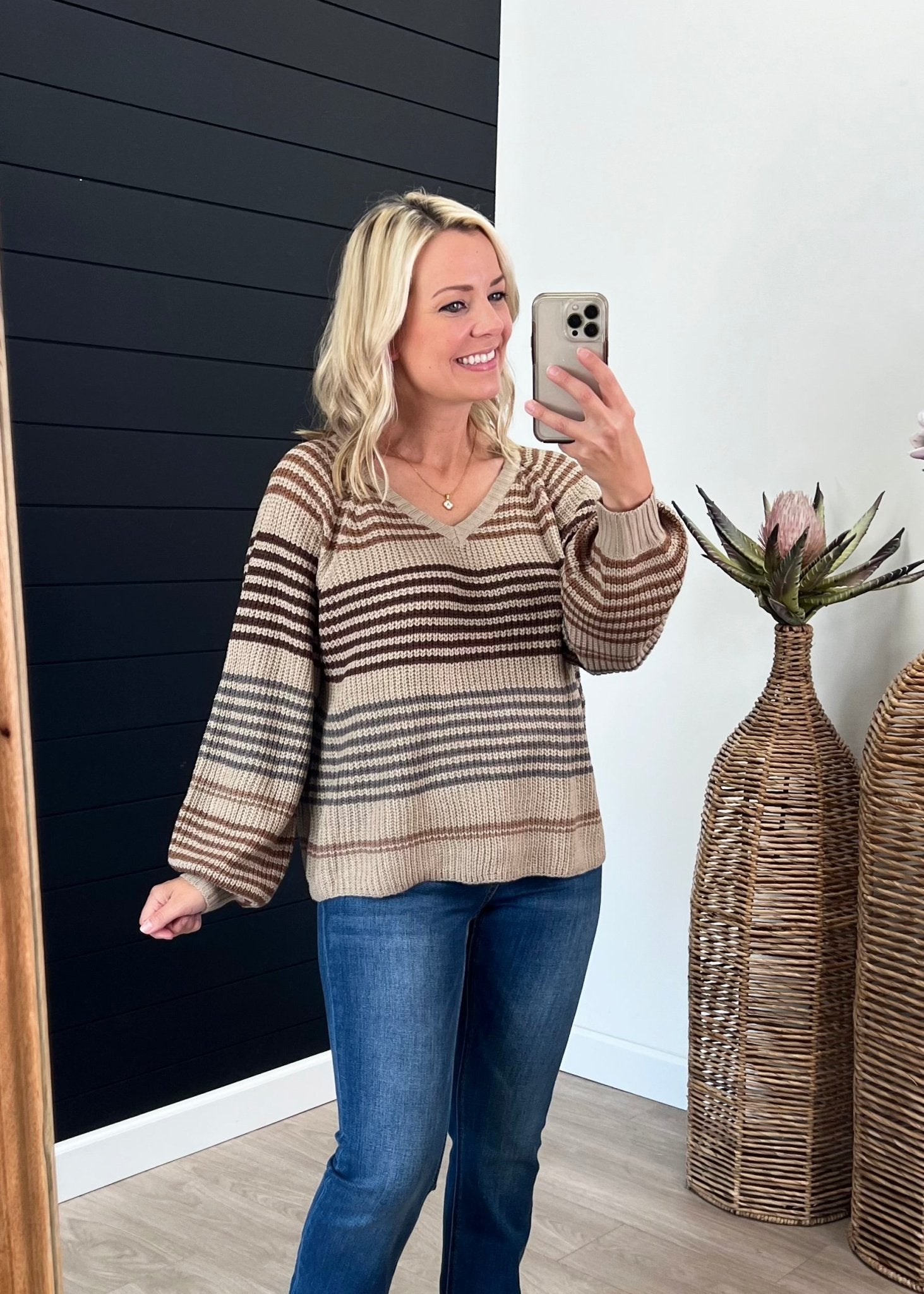New Adventure Striped Vneck Sweaters - 2 Colors! - The Nines