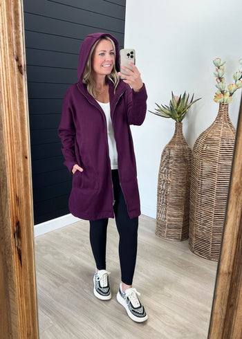 Zip Up Long Hooded Cardigan - 3 Colors!