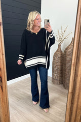 Striped Oversized Blanket Pullover