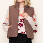 Brown Reversible Puffer Vest - The Nines