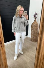 Washed Snap Button Long Sleeve Top - 3 Colors!