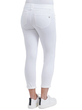 Democracy White Cuffed Ab Solution Ankle Skimmer Jeans