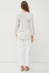 Chance Of Sun Blue Striped Top