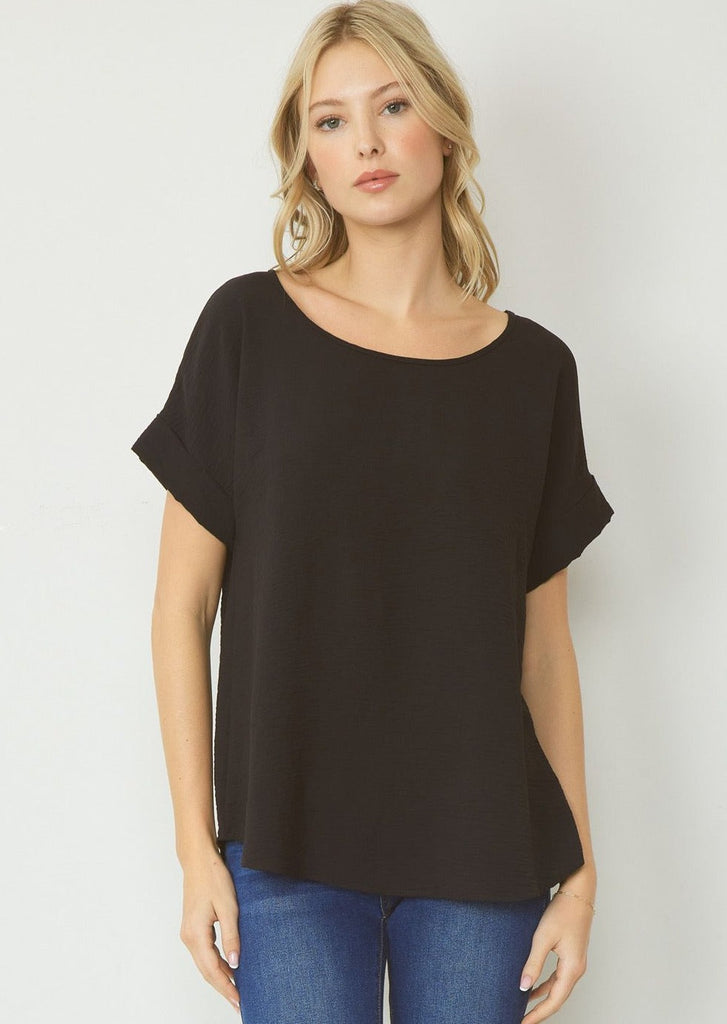 Claire Cuffed Essential Tops - 5 Colors!