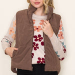 Brown Reversible Puffer Vest - The Nines