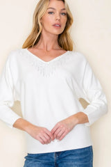 Rhinestone Dolman 3/4 Sleeve Top - 2 Colors!