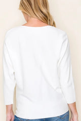 Rhinestone Dolman 3/4 Sleeve Top - 2 Colors!