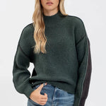 Two Tone Mock Exposed Seam Sweaters - 2 Colors! - The Nines