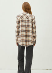 Mya Mocha & Navy Flannel