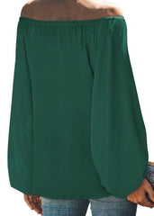 Curvy Dark Green Off The Shoulder Top - FINAL SALE