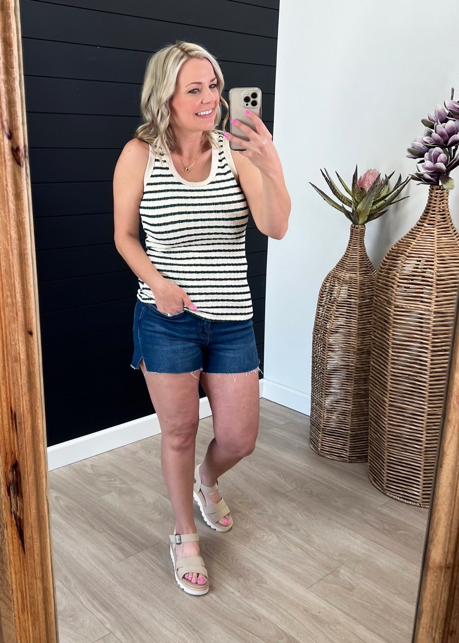 Textured Striped Tanks - 2 Colors! - The Nines