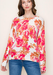 Fuchsia Floral Sweater