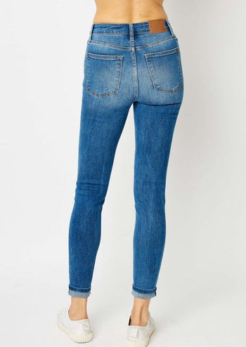 Judy Blue High Waist Cuffed Skinny Jeans