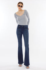 Regular Length Kan Can Mid Rise Dark Wash Flare Jeans