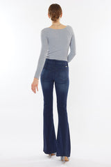 Regular Length Kan Can Mid Rise Dark Wash Flare Jeans