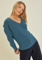FINAL SALE - Kylie Ribbed Vneck Sweater Tops - 4 Colors!