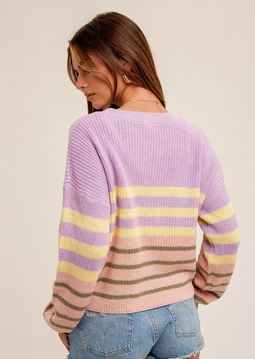 Lavender Striped Pullover