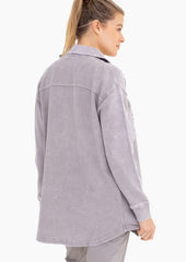 Mineral Wash Snap Button Shirt Jackets - 3 Colors!
