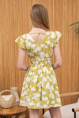 Lime Floral Dress