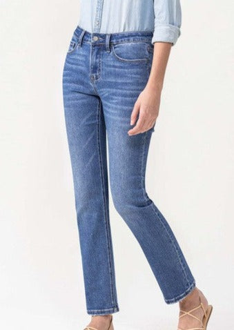 Vervet Lovervet Mid Rise Medium Wash Slim Straight Ankle Jeans