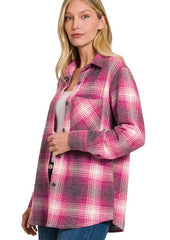 Soft & Light Weight Brushed Plaid Shackets - 3 colors!