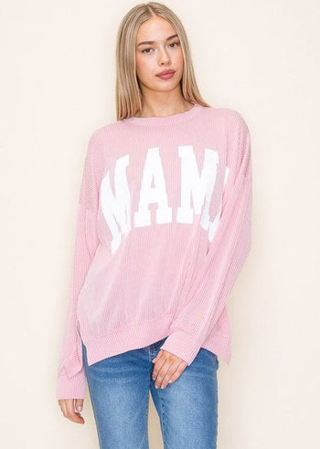 Mama Ballet Pink Ribbed Pullover