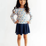 Fall Floral Long Sleeve Ruffle Tee - The Nines