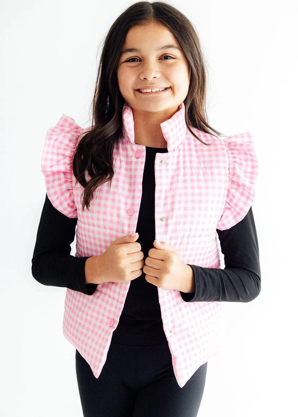 Go-Getter Gingham Puffer Vest - The Nines